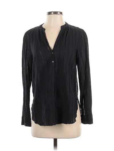 Pre-owned Vince Long Sleeve Blouse In Black