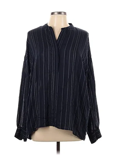 Pre-owned Vince Long Sleeve Blouse In Black