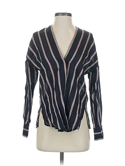 Pre-owned Vince Long Sleeve Blouse In Black