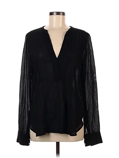 Pre-owned Vince Long Sleeve Blouse In Black
