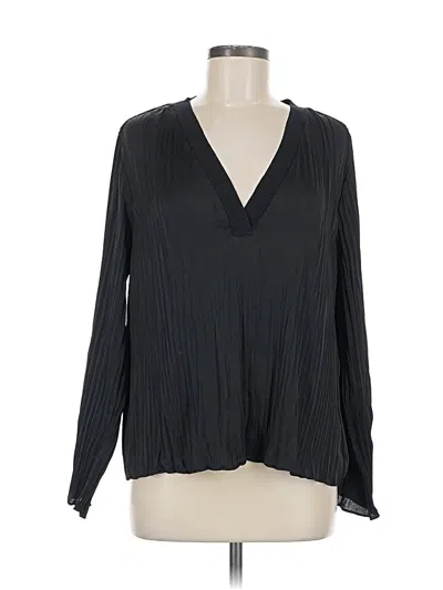 Pre-owned Vince Long Sleeve Blouse In Black