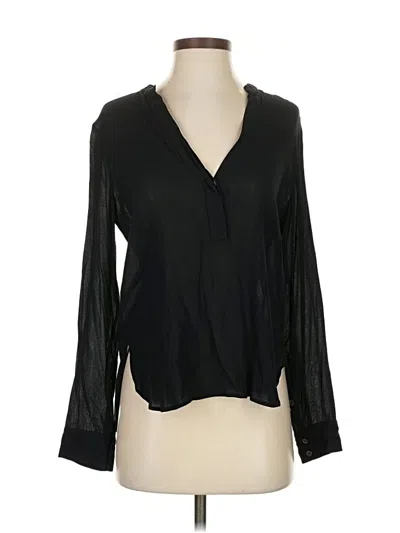 Pre-owned Vince Long Sleeve Blouse In Black