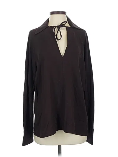 Pre-owned Vince Long Sleeve Blouse In Black
