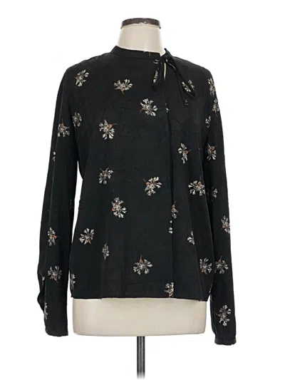 Pre-owned Vince Long Sleeve Blouse In Black