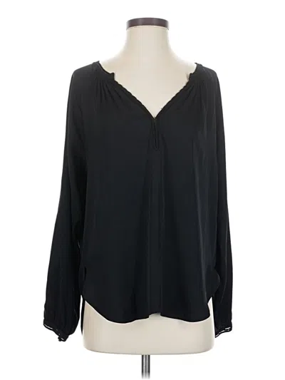 Pre-owned Vince Long Sleeve Blouse In Black