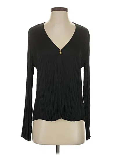 Pre-owned Vince Long Sleeve Blouse In Black