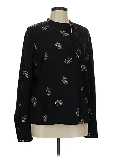 Pre-owned Vince Long Sleeve Blouse In Black