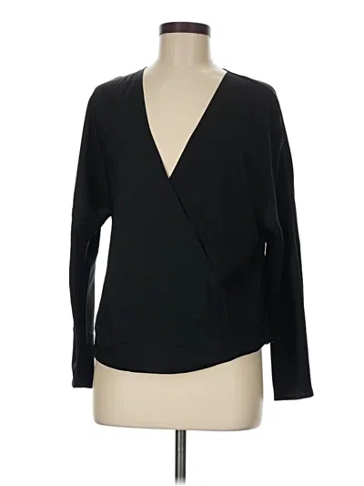 Pre-owned Vince Long Sleeve Blouse In Black
