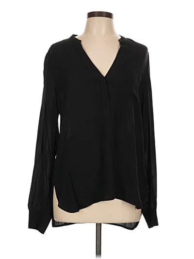 Pre-owned Vince Long Sleeve Blouse In Black