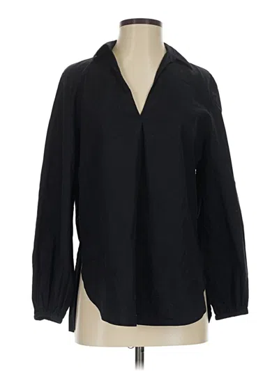 Pre-owned Vince Long Sleeve Blouse In Black