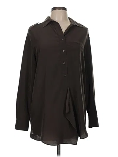 Pre-owned Vince Long Sleeve Blouse In Black