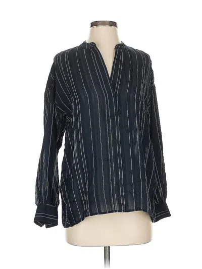 Pre-owned Vince Long Sleeve Blouse In Black