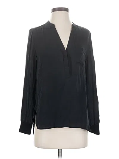 Pre-owned Vince Long Sleeve Blouse In Black