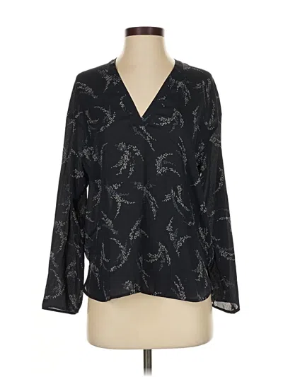 Pre-owned Vince Long Sleeve Blouse In Black