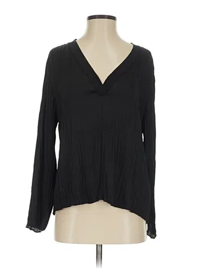 Pre-owned Vince Long Sleeve Blouse In Black