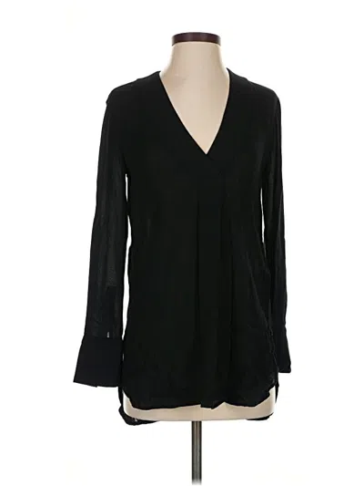 Pre-owned Vince Long Sleeve Blouse In Black
