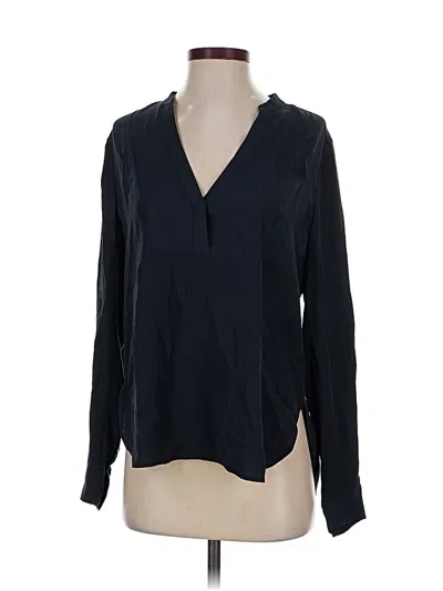 Pre-owned Vince Long Sleeve Blouse In Black