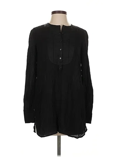 Pre-owned Vince Long Sleeve Blouse In Black
