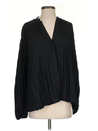 Pre-owned Vince Long Sleeve Blouse In Black