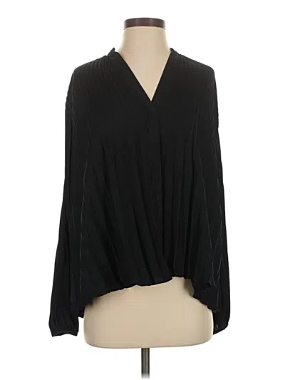 Pre-owned Vince Long Sleeve Blouse In Black