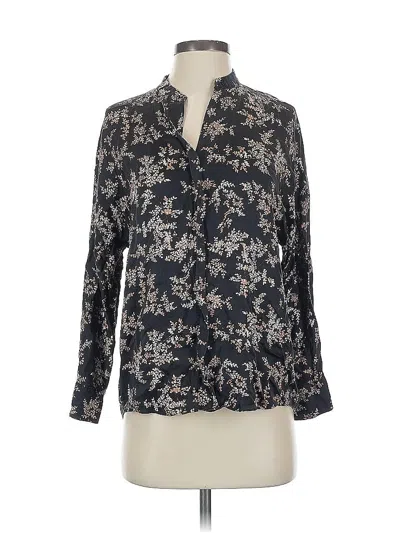 Pre-owned Vince Long Sleeve Blouse In Black