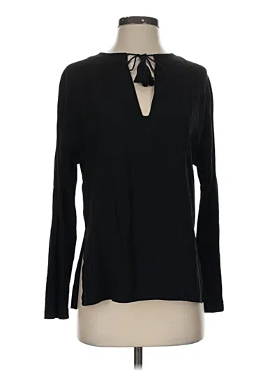 Pre-owned Vince Long Sleeve Blouse In Black