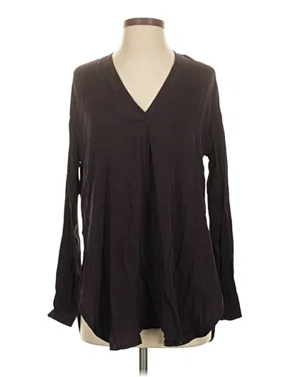 Pre-owned Vince Long Sleeve Blouse In Black