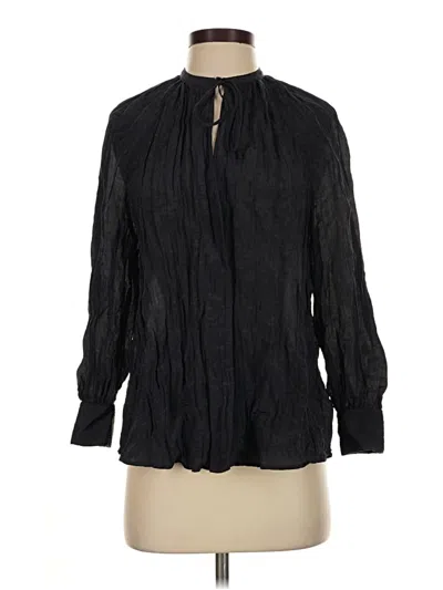 Pre-owned Vince Long Sleeve Blouse In Black