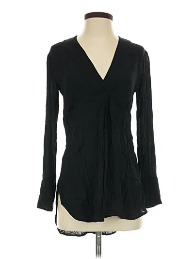 Pre-owned Vince Long Sleeve Blouse In Black