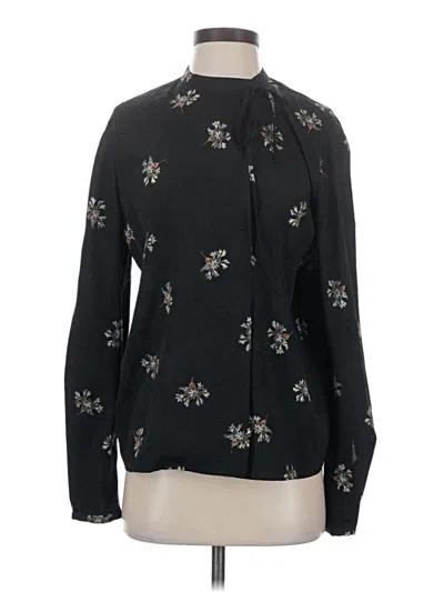 Pre-owned Vince Long Sleeve Blouse In Black