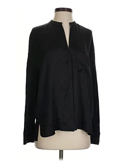 Pre-owned Vince Long Sleeve Blouse In Black