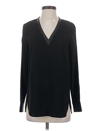 Pre-owned Vince Long Sleeve Blouse In Black