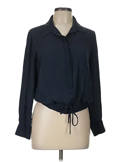 Pre-owned Vince Long Sleeve Blouse In Black