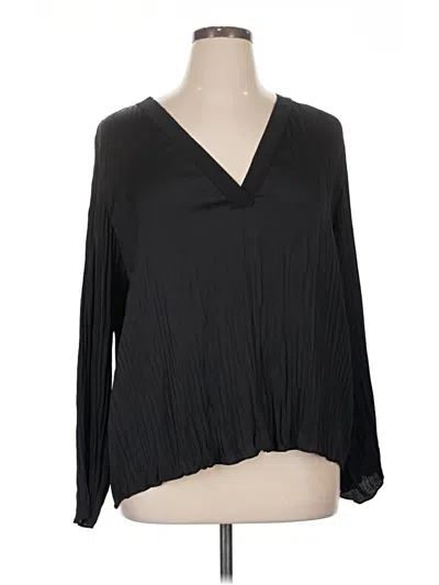 Pre-owned Vince Long Sleeve Blouse In Black