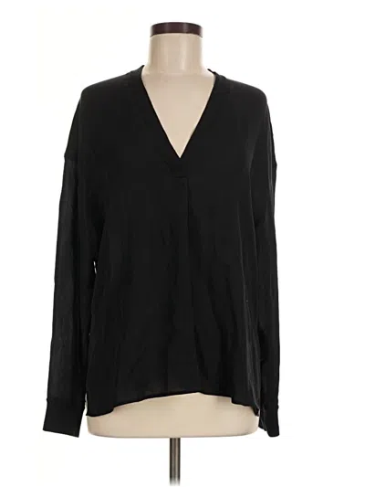 Pre-owned Vince Long Sleeve Blouse In Black