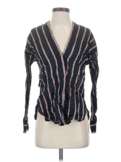 Pre-owned Vince Long Sleeve Blouse In Black