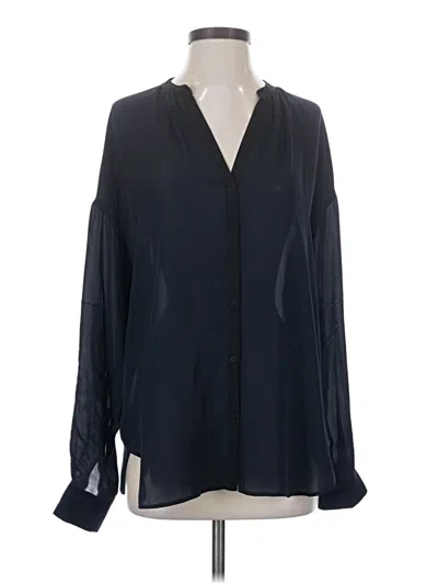 Pre-owned Vince Long Sleeve Blouse In Black