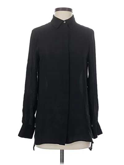Pre-owned Vince Long Sleeve Blouse In Black
