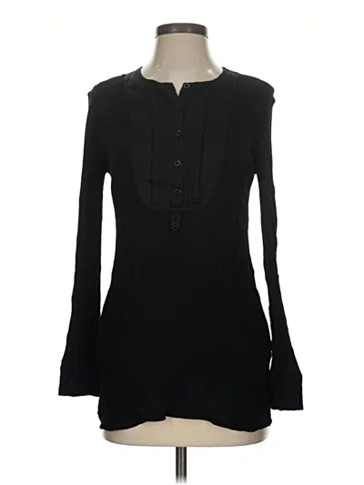 Pre-owned Vince Long Sleeve Blouse In Black