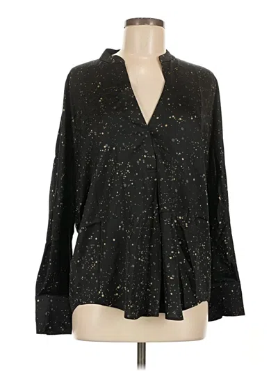 Pre-owned Vince Long Sleeve Blouse In Black