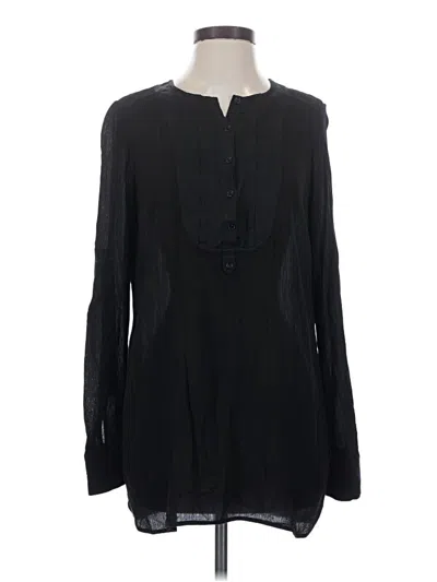 Pre-owned Vince Long Sleeve Blouse In Black