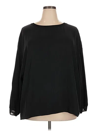 Pre-owned Vince Long Sleeve Blouse In Black