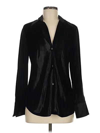 Pre-owned Vince Long Sleeve Blouse In Black