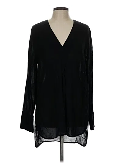 Pre-owned Vince Long Sleeve Blouse In Black