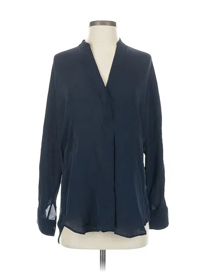 Pre-owned Vince Long Sleeve Blouse In Blue