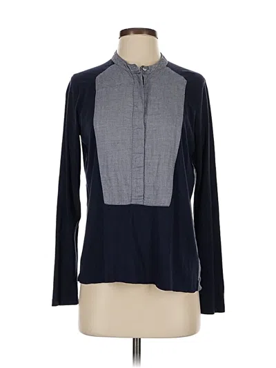 Pre-owned Vince Long Sleeve Blouse In Blue