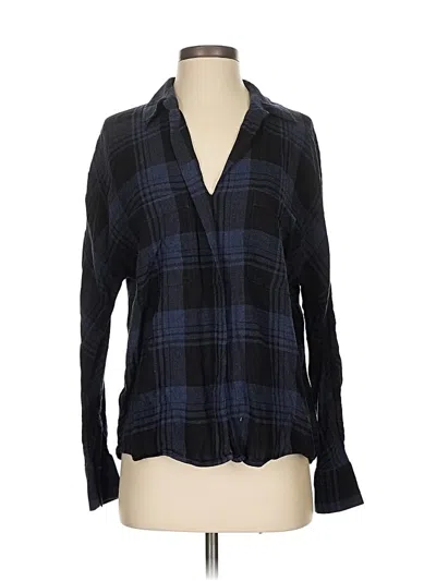 Pre-owned Vince Long Sleeve Blouse In Blue