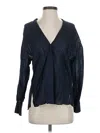 Vince Long Sleeve Blouse In Blue