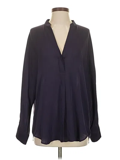 Pre-owned Vince Long Sleeve Blouse In Blue