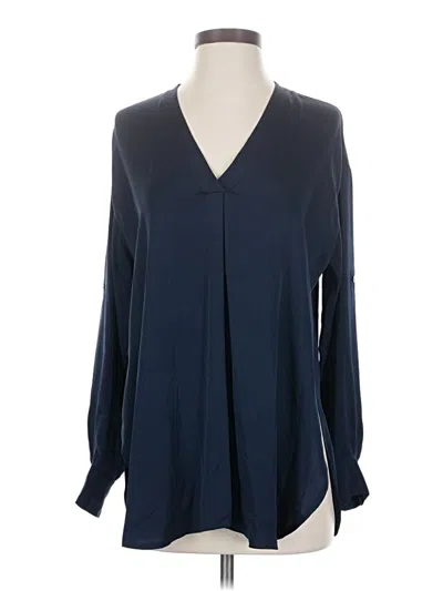 Pre-owned Vince Long Sleeve Blouse In Blue